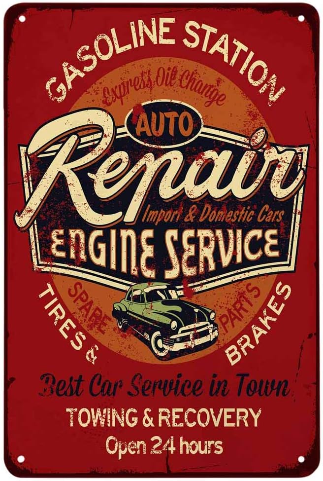 Letrero Metálico Vintage de Se - Auto Repair Shop Open reseña y precio